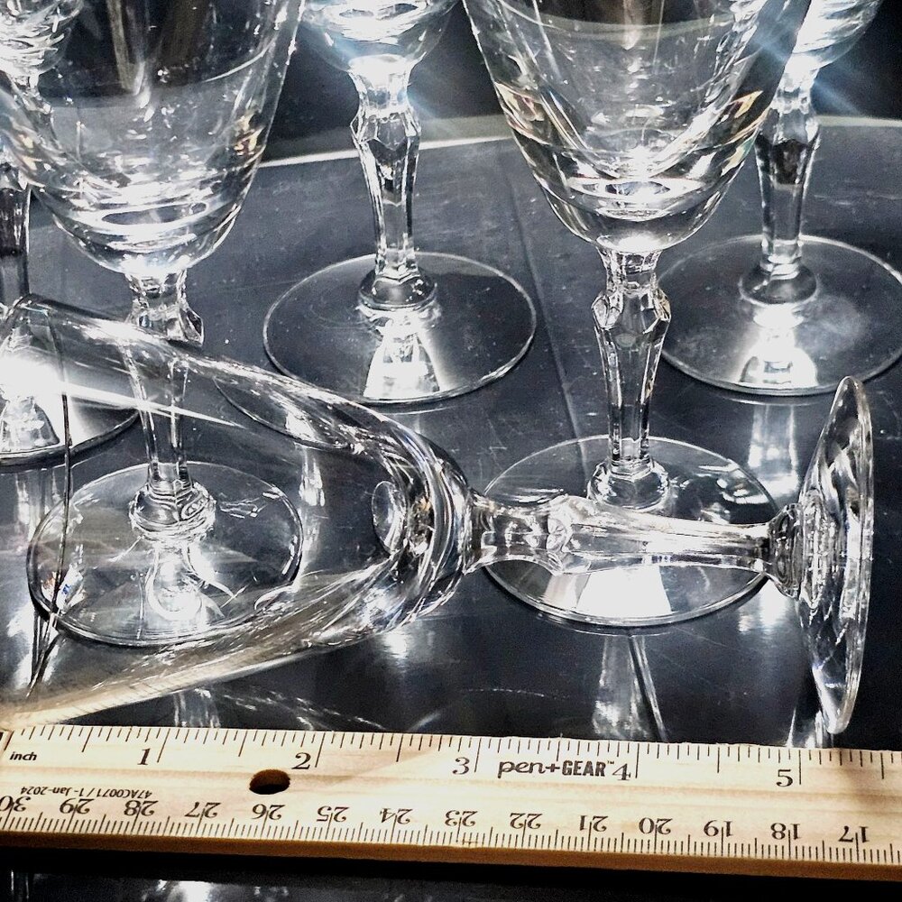 6 Fostoria Engagement Platinum Cocktail Glasses 5.25" vtg silver trim 4oz toasti - Picture 4 of 9